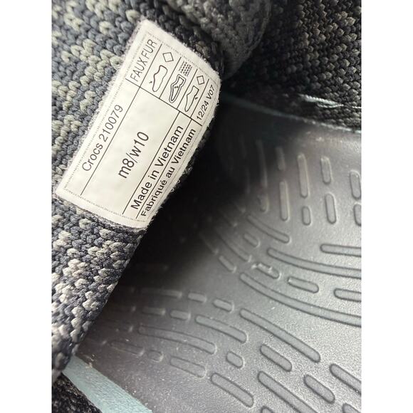 Crocs Echo Surge Men 8 Women 10 Pond‎ Gray Black Outdoor Comfort Athletic Shoes